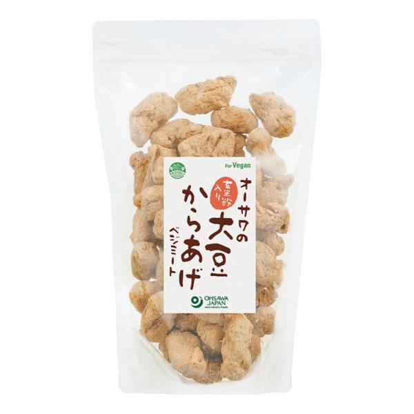 ◇玄米粉入り◇湯戻し10分◇炒め物や煮物などにも醤油、にんにく、生姜などでしっかりと下味をつけ、本葛粉や片栗粉をまぶして揚げれば、 コクがあり本物の鶏肉のようなから揚げが出来上がります。【内容量】 : 150g【原材料】 : 脱脂大豆[大豆...