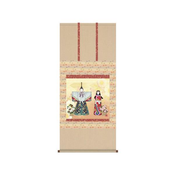 真作/服部五老/雛図/雛図/桃の節句/掛軸/名家伝来AE-371 wasien_f6-241