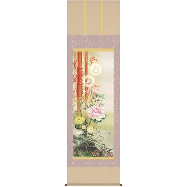 K6D5-002a 吉祥百花繚乱図掛軸 : 和紙苑 - 通販 - Yahoo