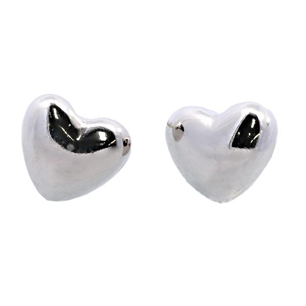 222871）プラチナ 小さいぷっくり 3mm スタッドハートピアス PT900 S 