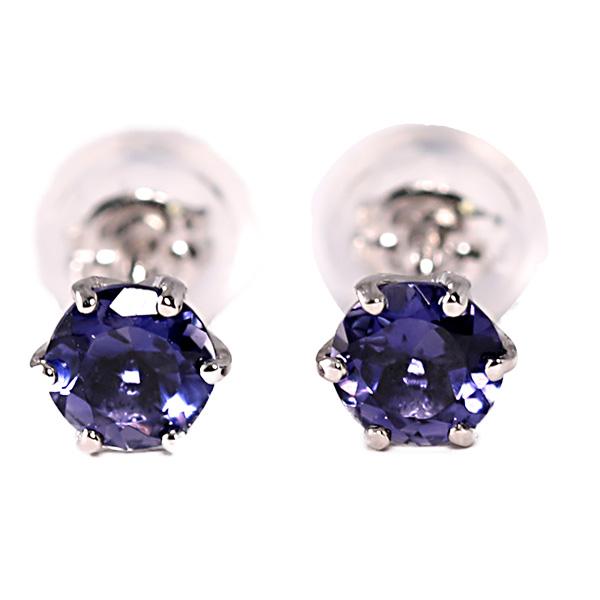 2435 PT900❣️アイオライト　天然石　ピアス　新品 誕生石 ピアス アイオライトピアス PT900 スタッドピアス 3月