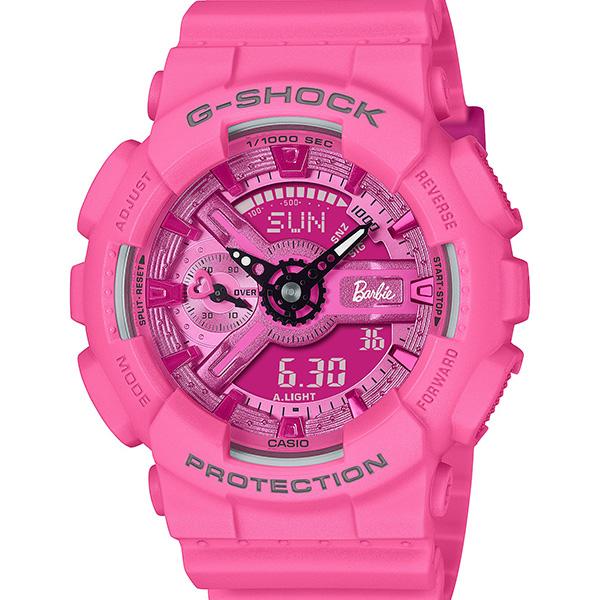 CASIO G-SHOCK バービー コラボ 腕時計 BABY-G ② G-SHOCK「バービー」腕時計、ハートモチーフの小針やロゴを配