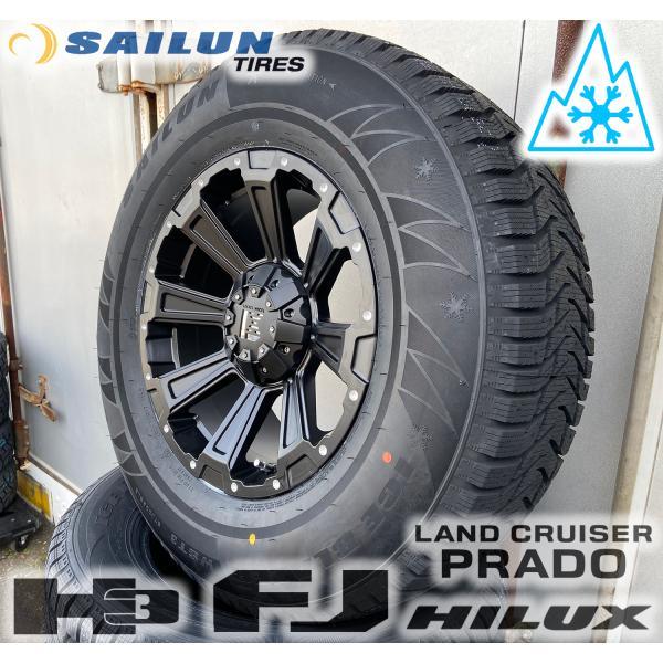 即納 スタッドレス 150/120プラド FJ H3 タイヤホイールセット 17 