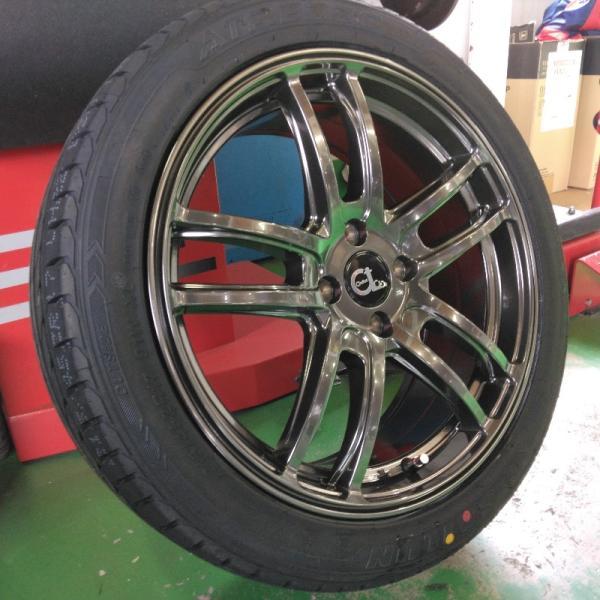◇中古205/45R17+ブラックホイールセット、　アクア、ヤリス、スイフト フィット ヤリス スイフト タイヤホイール 特選タイヤ 195/45R17 205