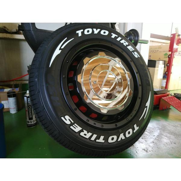 ハイエース純正ホイール、トーヨータイヤセット。 TOYO TIRES ハイエース専用【バンタイヤとマットブラック特注