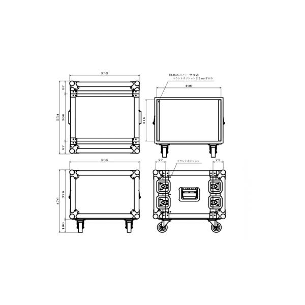 ARMOR(アルモア) 7U RACKCASE D360mm キャスター付 黒 01