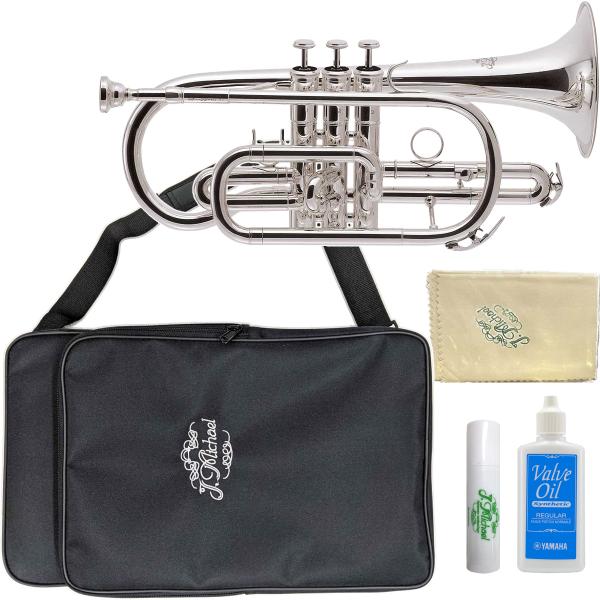 【以下は対応不可　北海道 沖縄 離島 代引き 同梱】トランペット コルネット フリューゲルホルンは同じ運指で コルネットはトランペットよりも柔らかな音色。フレーズも滑らかにゆったりとした演奏をお楽しみ頂けます。シルバーメッキはゴールドのラッ...