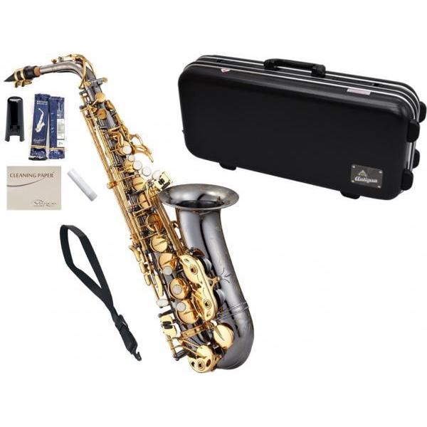 Antigua  AS4248 p[x BG AgTbNX ubN S[h alto saxophone powerbell Black nickel body gold finish keys@kC  s