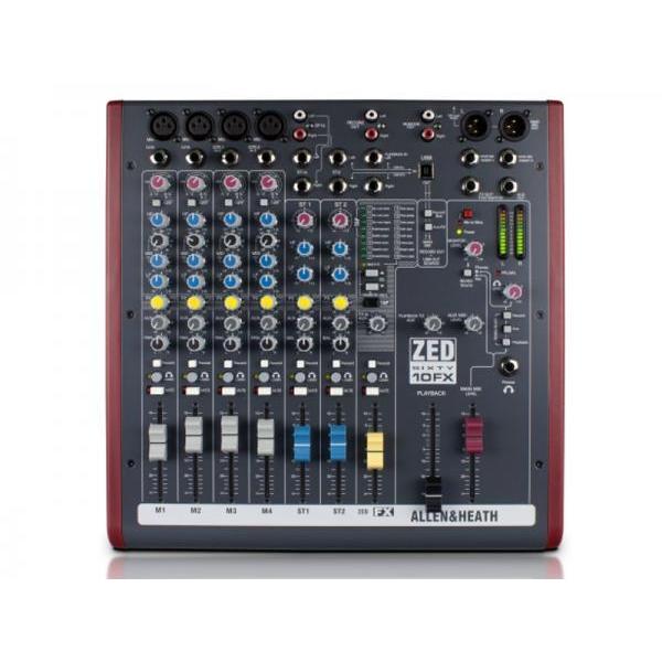 ALLEN��HEATH(�A�����A���h�q�[�X) ZED60-10FX �� �G�t�F�N�g���� 10ch�A�i���O�~�L�T�[ (�}�C�N����4ch)