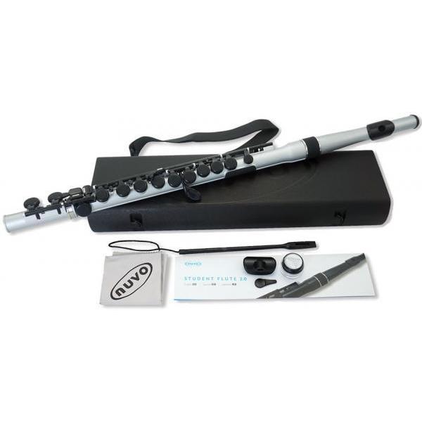 NUVO �X�`���[�f���g�t���[�g Ver2.0 N235SFSB �V���o�[ �u���b�N �v���X�`�b�N �t���[�g �Ǌy�� plastic Student Flute 2.0 silver�@�k�C�� ���� �����s��