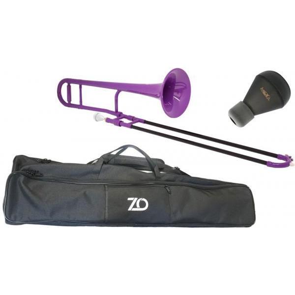 ZO TTB-04 トロンボーン パープル 細管 アウトレット プラスチック テナートロンボーン 管楽器 tenor trombone purple ミュート セット C　北海道 沖縄 離島不可