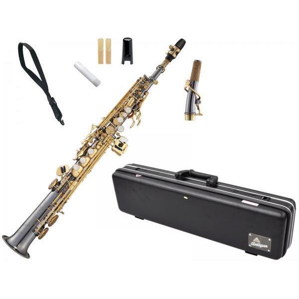 Antigua  SS4290 �p���[�x�� BG �\�v���m�T�b�N�X �u���b�N �S�[���h soprano saxophone powerbell Black nickel body gold finish keys�@�k�C�� ���� �����s��