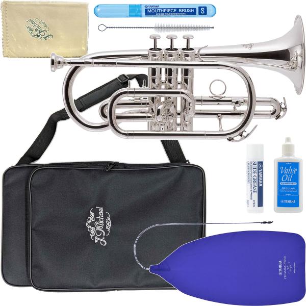 【以下は対応不可　北海道 沖縄 離島 代引き 同梱】トランペット コルネット フリューゲルホルンは同じ運指で コルネットはトランペットよりも柔らかな音色です。フレーズの移り変わりも滑らかでゆったり。シルバーメッキはゴールドのラッカー塗装に比...