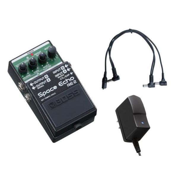BOSS(ボス) RE-2＋DC-3＋汎用AC/DCアダプター スペースエコー ディレイ 