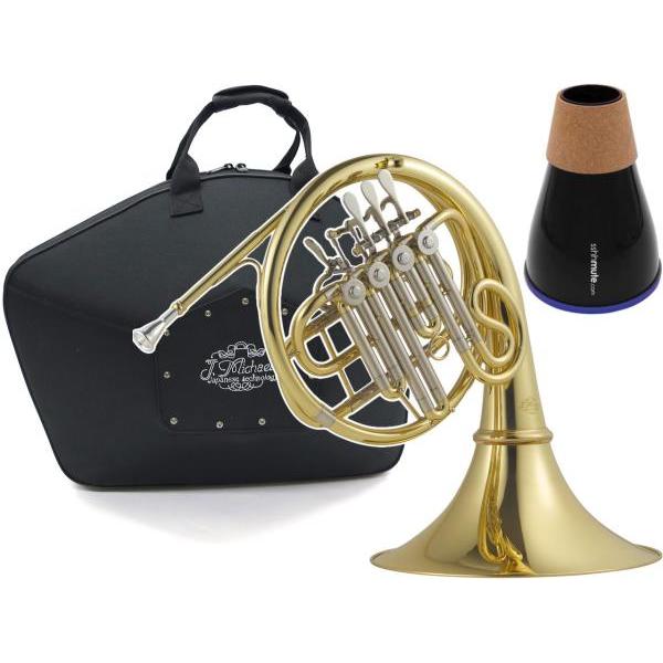 ホルンはシングル/ダブル/フルダブルなどがあり演奏性/音色に特徴があります。シングルはFとB♭がありB♭シングルは明るく軽い吹奏感。高音の鳴りもよくソロにもおすすめ。楽器が軽くて扱いやすい。手に合わせて調整が可能な第4レバー付き。ベルの取り...