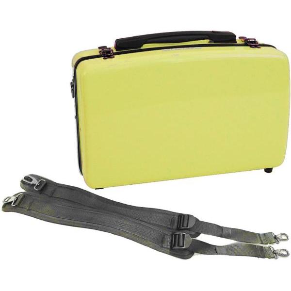 楽器の形に型抜きされたハードケース。最新モデルクロームパーツモデル。取手も以前のモデルよりもスタイリッシュになりました。雨などが進入しないように接合部にはとても丈夫なパッキン(?)のようなものが施されています。ホールド性の高い落とし込み式内...