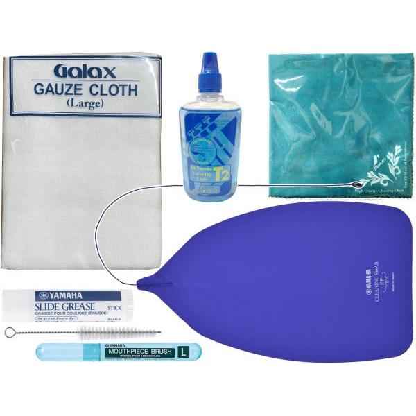 セットにはヤマハ以外の製品も含みます。トロンバオイルは画像の製造会社と異なるT-2(T-2ライトではない)でお届けとなります。ユーフォニアム用のお手入れセットのシンプルなセットです。例えばヤマハで言うとKOSEP5に似たセット内容にしていま...