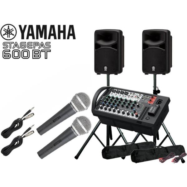 YAMAHA YAMAHA(ヤマハ) STAGEPAS600BT マイク2本とスピーカースタンド