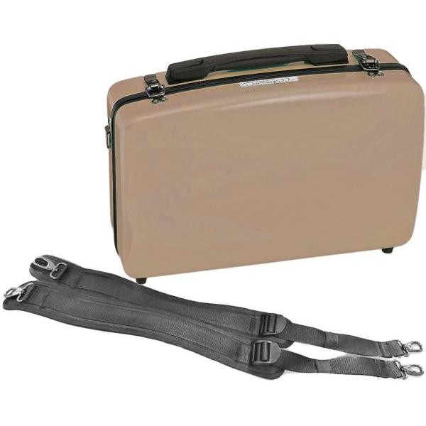 楽器の形に型抜きされたハードケース。最新モデルクロームパーツモデル。取手も以前のモデルよりもスタイリッシュになりました。雨などが進入しないように接合部にはとても丈夫なパッキン(?)のようなものが施されています。ホールド性の高い落とし込み式内...