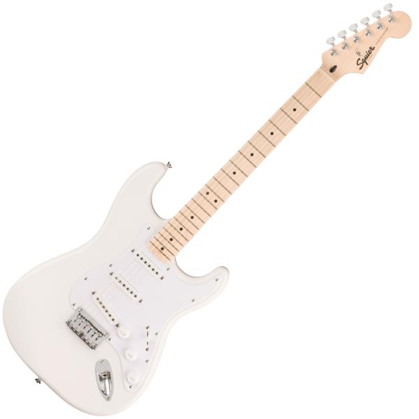 Squire Sonic Stratocaster HT Electric Guitar, Arctic White, Maple Fingerboard, White Pickguard