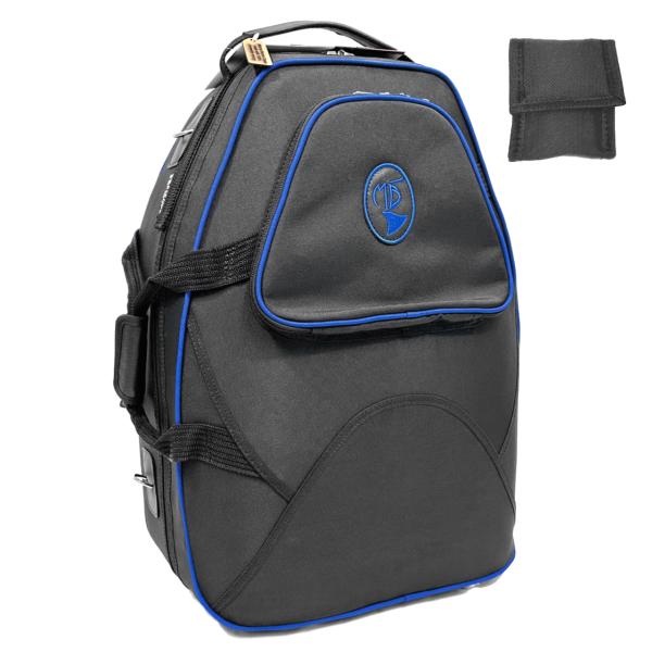 【沖縄/離島/北海道】不可。実費送料請求。通常のナイロン製MB5stH ブラックカラーのエッジ(縁)部分/ロゴをロイヤルブルーに。デタッチャブルベルホルン用のケース。Marcus Bonna(マーカスボナ)デタッチャブルベルホルン用のケース...