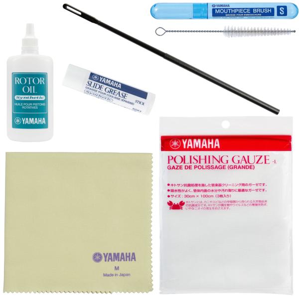 ロータリー付きの金管楽器お手入れセット　YAMAHA winds accessories care ■セット内容：ローターオイル RO4 容量40ml(ローター表面にオイルの皮膜を形成し、乾燥を防ぎます。),スライドグリススティック SGK...