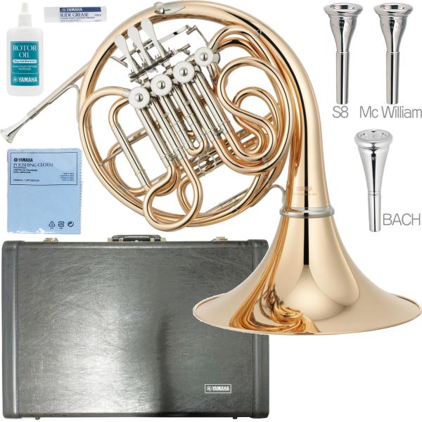 技術調整品。ゴールドブラスは暖かく落ち着いた響き。独立した2つの調性をバルブで切り替え可能。音程/音色/正確性/パワーなどをレバーひとつで切り替え臨機応変に使い分けが出来るフルダブルフレンチホルン。第4レバーはアジャスタブル方式で奏者の手の...