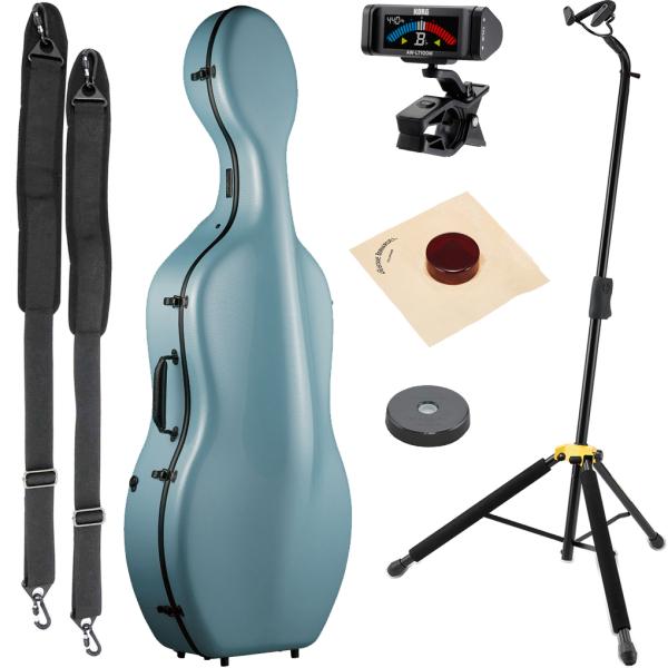 Carbon Mac CFC-3 ABL チェロ ケース アッシュブルー ハードケース 4/4 リュック cello cases ash blue セット F　北海道 沖縄 離島 代引き 同梱不可