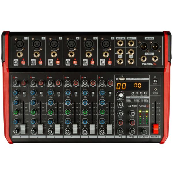 PROEL(プロエル) PLAYMIX10  ◆ 10ch エフェクター内蔵　MP3録再　Bluetooth搭載　コンパクトミキサー【10月16日時点、在庫あり 】
