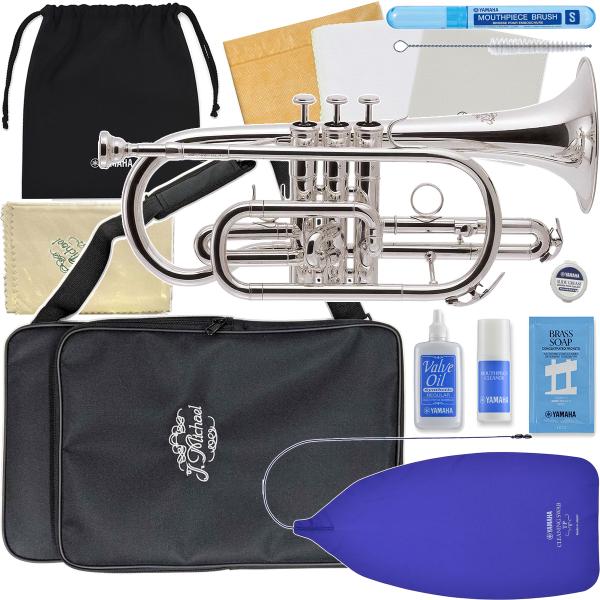 【以下は対応不可　北海道 沖縄 離島 代引き 同梱】トランペット コルネット フリューゲルホルンは同じ運指で コルネットはトランペットよりも柔らかな音色。フレーズも滑らかにゆったりとした演奏をお楽しみ頂けます。シルバーメッキはゴールドのラッ...