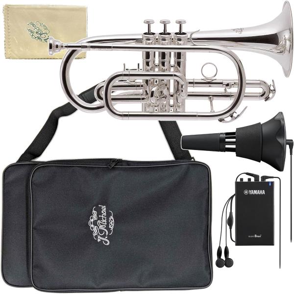 【以下対応不可　北海道 沖縄 離島 代引き】トランペット コルネット フリューゲルホルンは同じ運指で コルネットはトランペットよりも柔らかな音色です。フレーズの移り変わりも滑らかでゆったり。シルバーメッキはゴールドのラッカー塗装に比べると落...