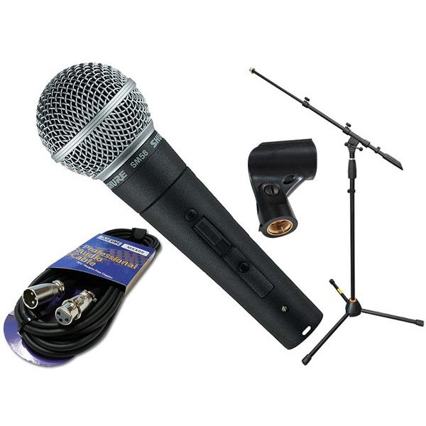 SHURE(�V���A) SM58SE �}�C�N�X�^���h JMS-X�Z�b�g �� �}�C�N �u�[�� �X�g���[�g���Ή�MIC STAND �}�C�N�P�[�u��5M�y3��17�����_�A�݌ɂ��� �z