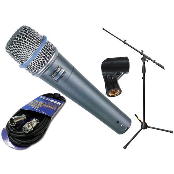 SHURE(�V���A) BETA57A �}�C�N�X�^���h JMS-X�Z�b�g �� �}�C�N �u�[�� �X�g���[�g���Ή�MIC STAND �}�C�N�P�[�u��5M�y2��6�����_�A�݌ɂ��� �z