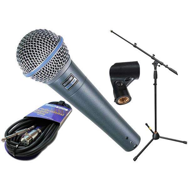 SHURE(�V���A) BETA58A �}�C�N�X�^���h JMS-P�Z�b�g �� �}�C�N �u�[�� �X�g���[�g���Ή�MIC STAND �}�C�N�P�[�u��5M�y4��10�����_�A�݌ɂ��� �z