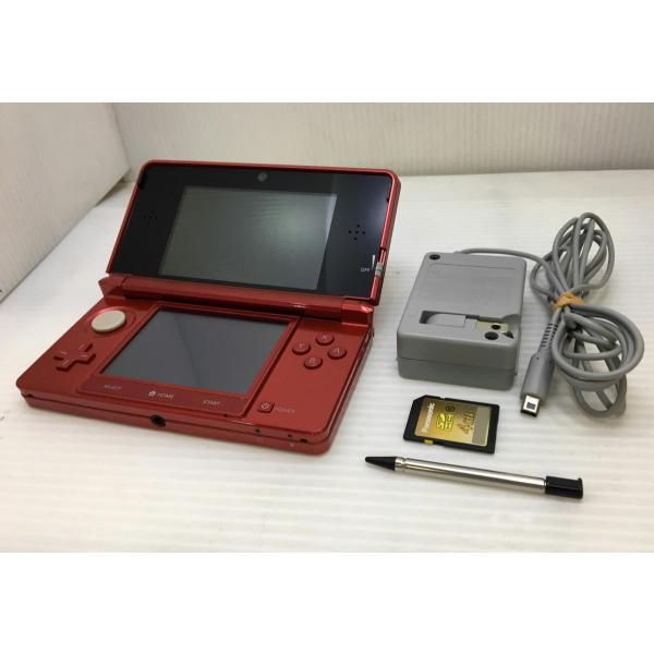 送料無料！中古品 ニンテンドー3DS フレアレッド すぐに遊べるセット ...