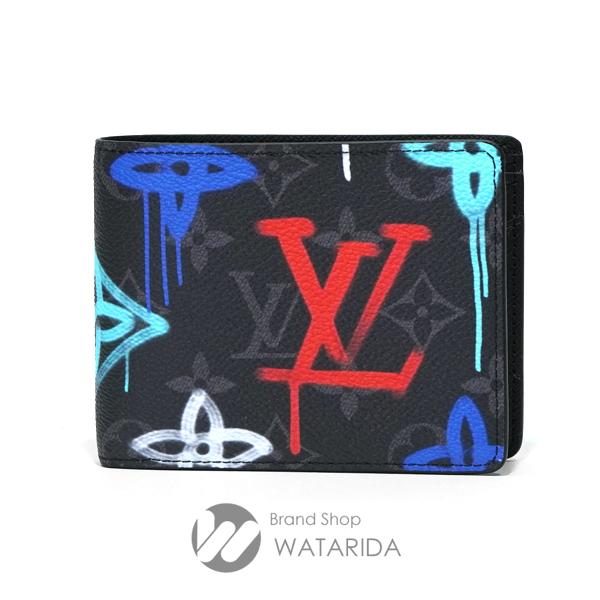 ルイヴィトン Louis Vuitton 札入れ 財布 ポルトフォイユ ミュルティプル M81847 モノグラム エクリプス グラフィティ 箱・保存袋付