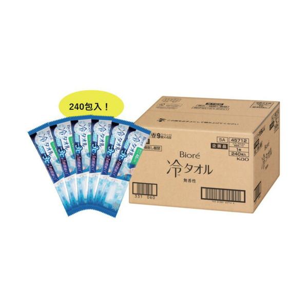 Kao ビオレ 冷タオル 無香性 240本入 ケース販売 白