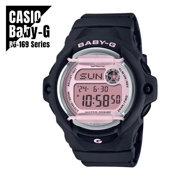 【即納】国内正規品 CASIO カシオ Baby-G ベビーG コンパクト BG-169 フロントプロテクター BG-169U-1CJF ブラック×ピンク 腕時計 レディース