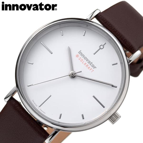 イノベーター 腕時計 ソルクラフト innovator SOLKRAFT メンズ ホワイト ブラウン 時計 ソーラー 電池交換不要 シンプル ミニマル デザイナーズ インテリア