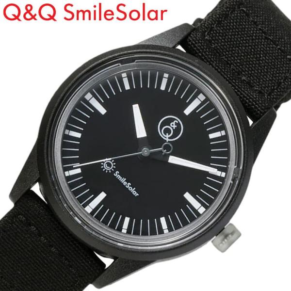 シチズン 腕時計 Q&amp;Q 時計 きっかけの時計 Series 003 ブラック CITIZEN 軽い ソーラー 防水 スマイルソーラー Smile Solar 黒L 軽め ポップ 小さめ