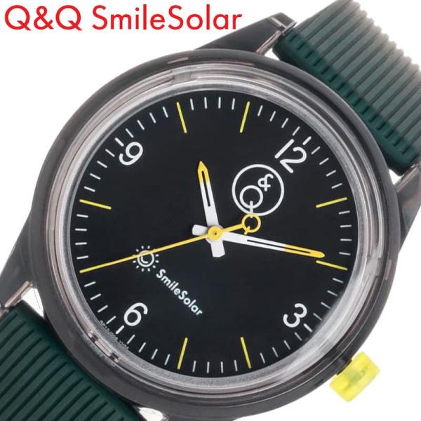 シチズン 腕時計 Q&Q 時計 旅する時計 Series 004 ブラック ダークグリーン CITIZEN 軽い ソーラー 防水 スマイルソーラー Smile Solar 深緑 軽め