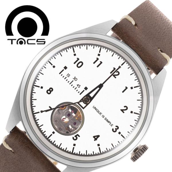 タックス タイムルーラー 腕時計 TACS TIME RULER メンズ ホワイト ブラウン 時計 機械式 自動巻き TS2204A 人気 おすすめ おしゃれ プレゼント ギフト
