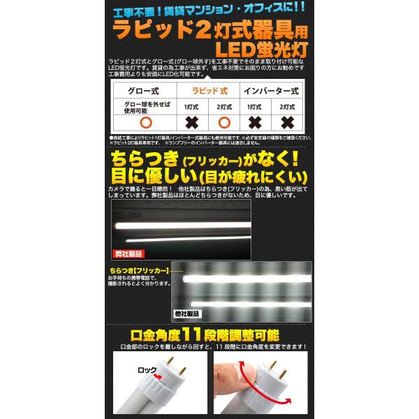 Led蛍光灯 40w型 120cm ラピッド2灯式器具用 ラピッド グロー式工事不要 昼白色 G13 口金11段階回転 2年保証 Buyee Buyee Japanese Proxy Service Buy From Japan Bot Online