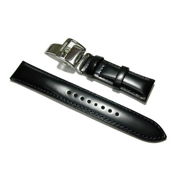 20mm 時計バンド メカニカル純正ベルト D0151AL 牛皮革カーフ 黒
