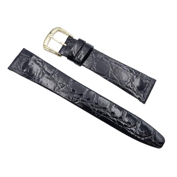 SEIKO 腕時計 時計 ベルト 18mm セイコー DA52 ワニサイド 黒