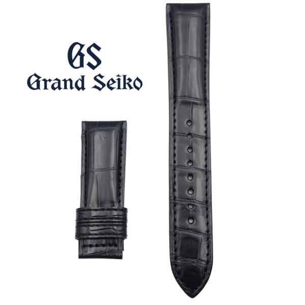 グランドセイコー GRAND SEIKO 時計用 ラバーベルト 22mm 黒 クロコダイルストラップ | グランドセイコーオプション