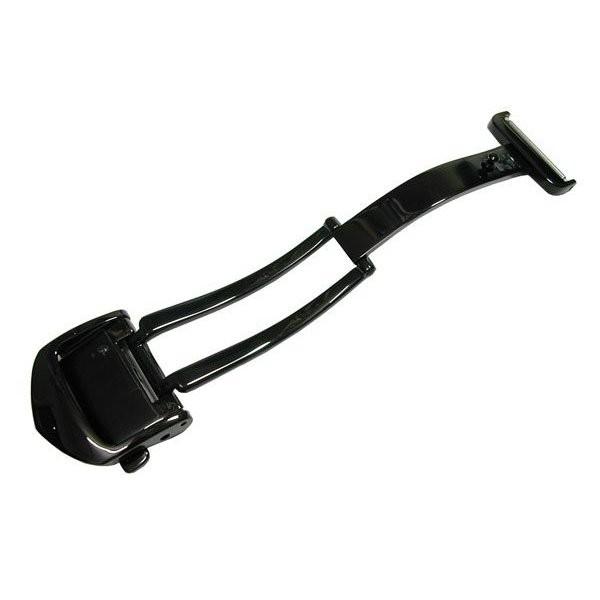 バンビ ZB0007 プッシュ式三つ折 Dバックル ブラック 16mm,18mm,20mm 正規品