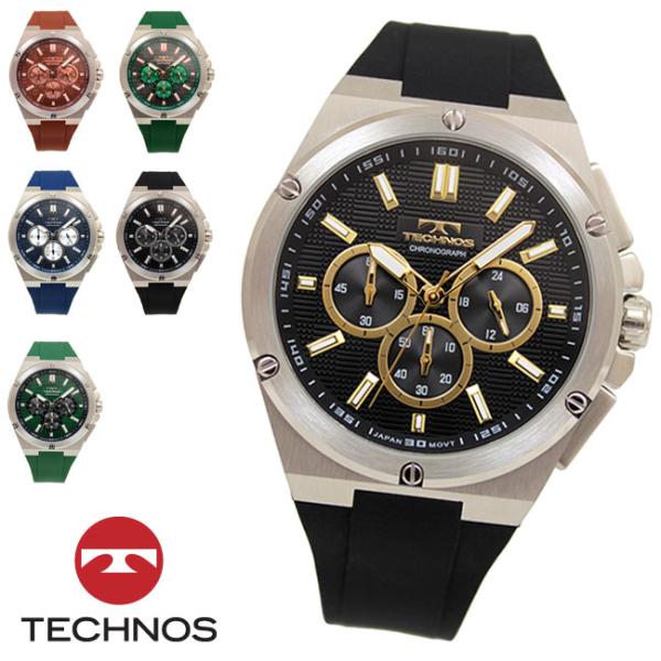 TECHNOS（テクノス） T6C27 シリコンベルト クロノグラフ 腕時計