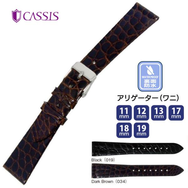 時計ベルト 11mm 12mm 13mm 17mm 18mm 19mm 交換 ワニ革 裏面防水 CASSIS カシス RIOM C リオン シー 腕時計用ベルト 時計バンド ca-U1123B68