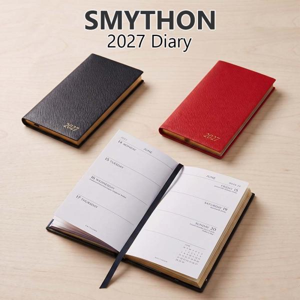 【並行輸入品】スマイソン SMYTHSON Panama 2027 Week-to-View Diary 2027年版 手帳 ダイアリー ウィークリー 見開き1週間 レザー 英国製